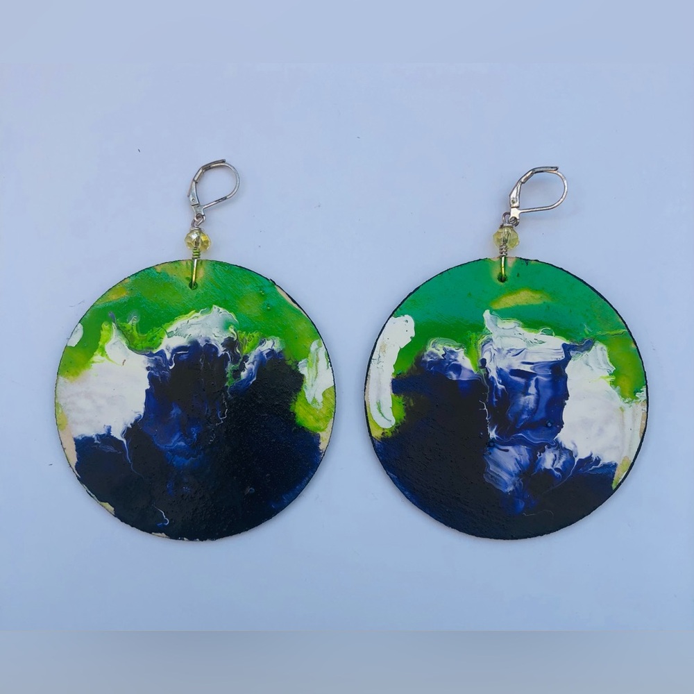 Hand-painted Wood Earrings